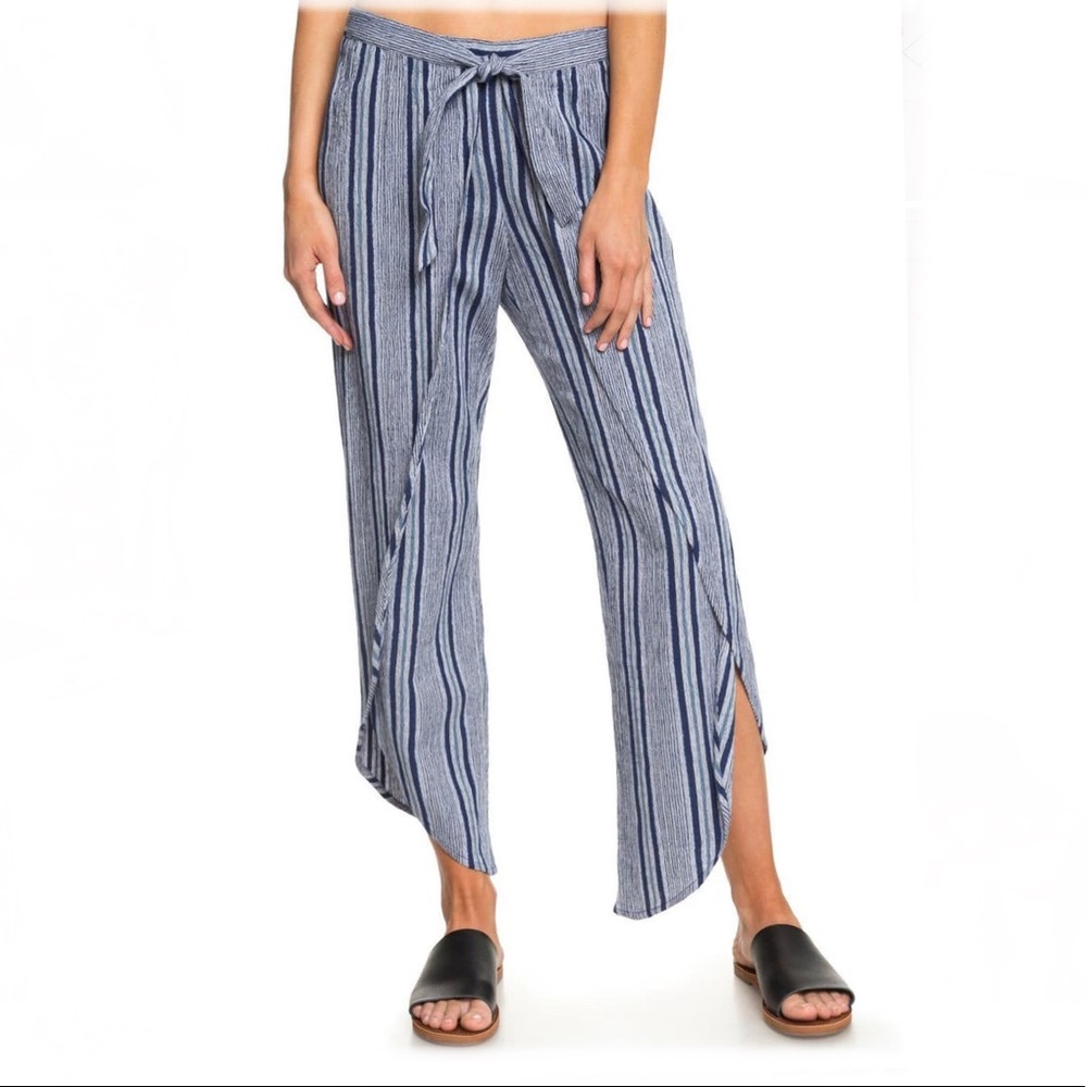 Roxy summer beach blue stripe pants